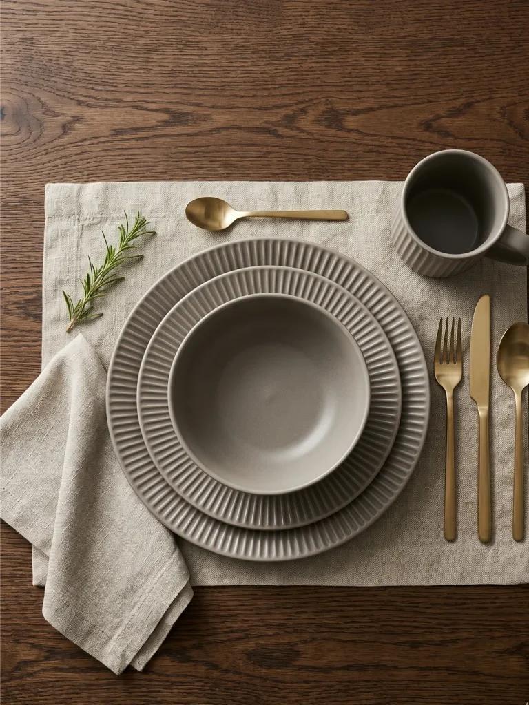 Alden Ribbed Stoneware Set