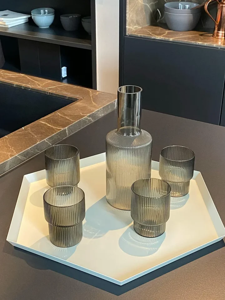 Ribbed Glass Carafe