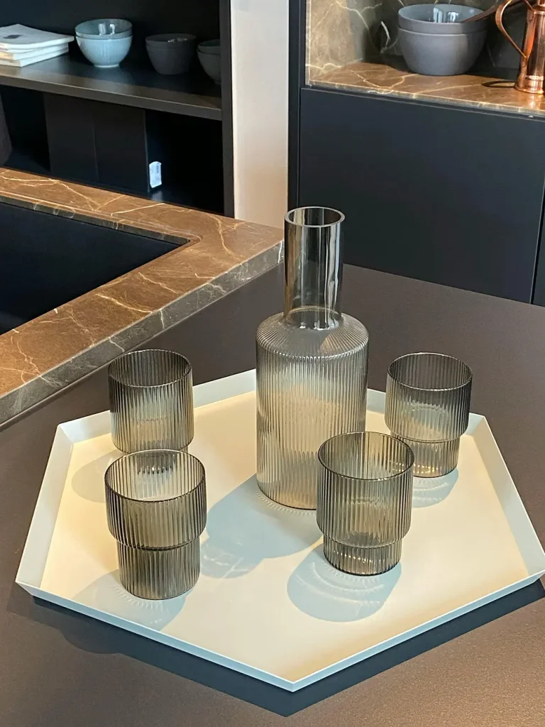 Ribbed Glass Carafe